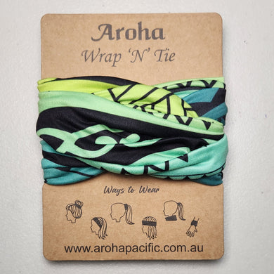 Aroha Wrap 'N' Tie  (Green/Yellow)